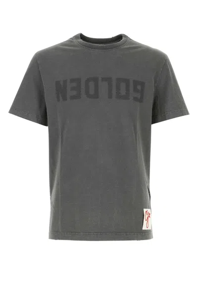 GOLDEN GOOSE GOLDEN GOOSE DELUXE BRAND MEN DARK GREY COTTON T-SHIRT