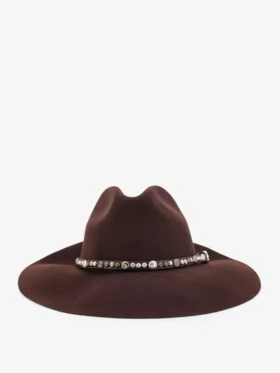 Golden Goose Deluxe Brand Men Golden Fedora Hat In Brown