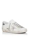 Golden Goose Mens Silver Com Super-star Logo-embellished Leather Low-top Trainers In White