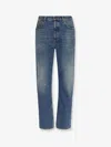 Golden Goose Denim Pants With Classic Five-pocket Design And Distinctive Patch In Blue