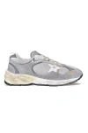 Golden Goose White Low-top Sneakers With Suede Inserts And Side Star In Leather Man In Gray