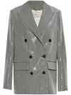 Golden Goose Deluxe Brand Micro Pied De Poule Check Blazer In Grey