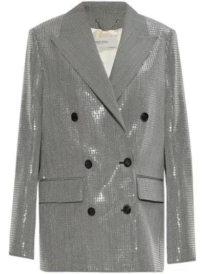 Golden Goose Deluxe Brand Micro Pied De Poule Check Blazer In Grey