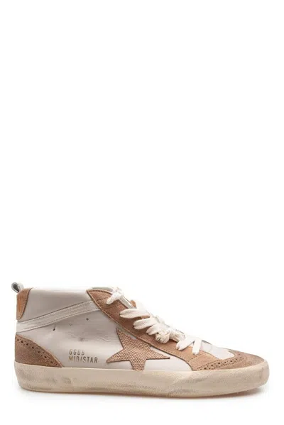 Golden Goose Mid Star Sneakers In Leather And Suede Color Grey/light Brown In Multi