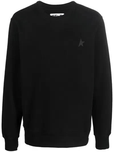 Golden Goose Deluxe Brand Minimalist Black Crewneck Sweatshirt With Star Logo
