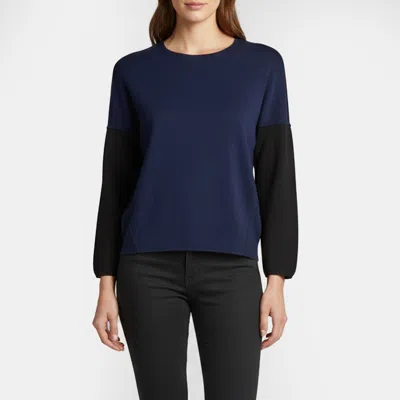 Pre-owned Golden Goose Deluxe Brand Navy Blue/black Paneled Rib Knit Top S
