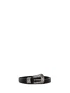 Golden Goose Deluxe Brand Black Vintage Effect Washed Leather Belt In Black