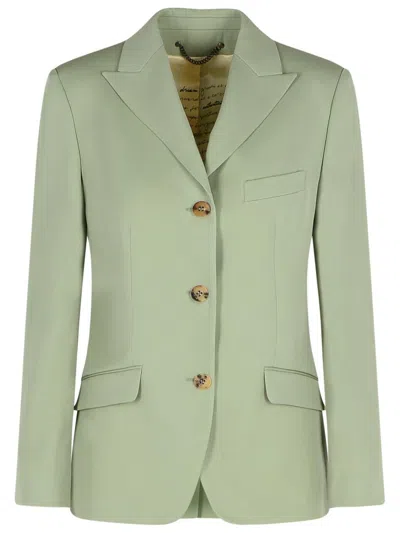 GOLDEN GOOSE GOLDEN GOOSE NIMA GREEN VIRGIN WOOL BLAZER