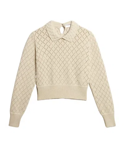 Golden Goose Deluxe Brand Pearl Embellished Knit Top In Neutral