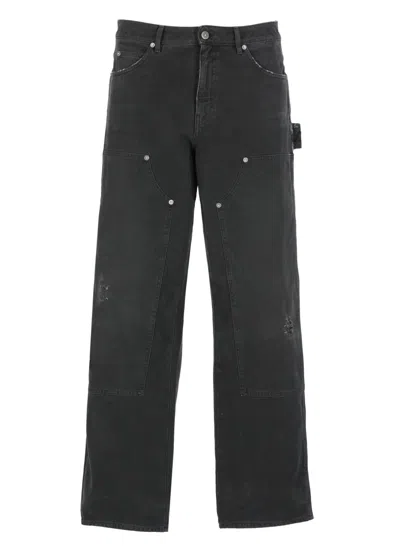 Golden Goose Deluxe Brand Relaxed-fit Black Denim Jeans With Iconic Star Logo
