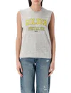 Golden Goose Grey Crewneck Top With Logo Lettering Print On The Front In Grey