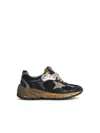 Golden Goose Running Dad Net And Nappa Upper Suede Star Shoes In Black