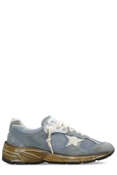 Golden Goose Running Dad Suede Leather Sneakers In Blue