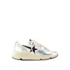 Golden Goose Metallic Leather Panelled Low Top Sneakers In Silver