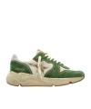 Golden Goose Running Sole Suede Sneaker In Green