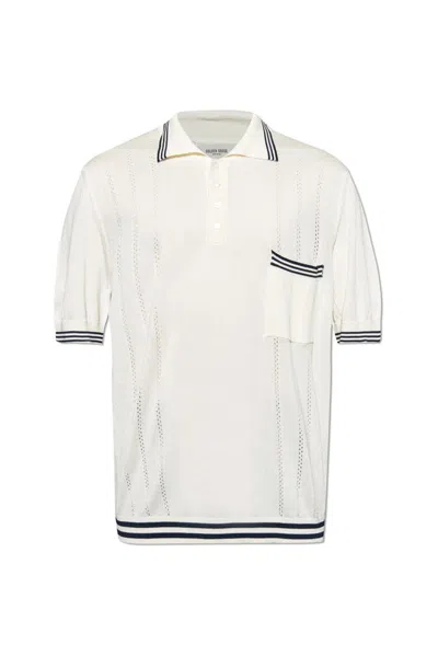 Golden Goose Deluxe Brand Short Sleeved Knitted Polo Shirt In White