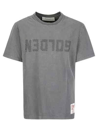 Golden Goose Deluxe Brand Short-sleeved Ruined Effect T-shirt In Grey
