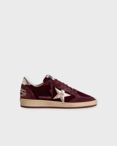 Golden Goose Deluxe Brand Sneakers Ballstar Velver Suede Ruby In Red