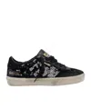 Golden Goose Sequin-embellished Round-toe Sneakers In Black