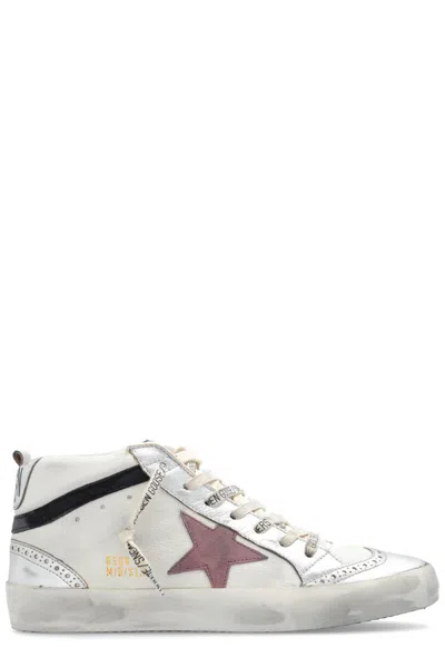 Golden Goose Mid Star Leather Sneakers In Beige