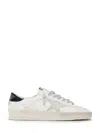 Golden Goose Stardan Sneakers With Ice-gray Suede Star And Glossy Black Leather Heel Tab In White
