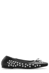Golden Goose Amy Ballet Flats In Black Nappa Leather With Silver Colored Studs