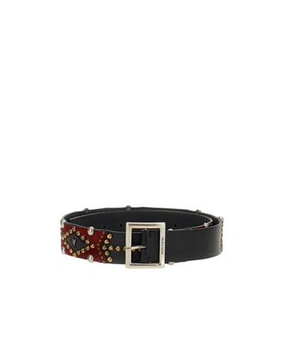 Golden Goose Deluxe Brand Stud Embellished Buckle Belt In Black