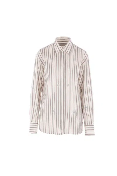 Golden Goose Deluxe Brand Stud Embellished Striped Shirt In Multi