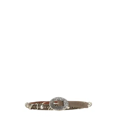 Golden Goose Deluxe Brand Studded Buckle Belt In Brown