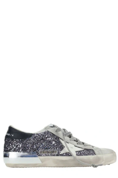 Golden Goose Deluxe Brand Super Star Glittered Sneakers In Grey