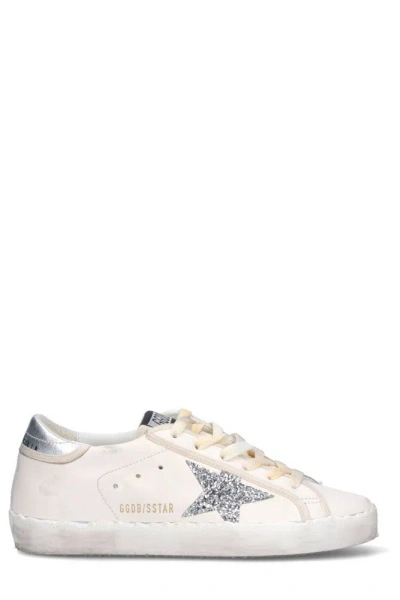Golden Goose Deluxe Brand Super Star Glittered Sneakers In White