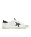 Golden Goose Super-star White Low Top Sneakers With Embossed Logo And Contrasting Heel Tab In Leather Man In Multi