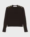 Golden Goose Wool Sweater With Button Detail In Brown