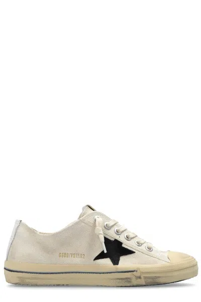Golden Goose Women's V-star 2 Canvas Sneakers In White/black