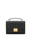 Golden Goose Structured Black Leather Handbag With Adjustable Strap In Black