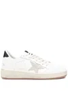 Golden Goose Ballstar 2 Leather Upper And Spur Suede Star Shiny Leather Heel Shoes In White