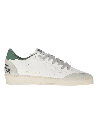GOLDEN GOOSE GOLDEN GOOSE WHITE BALLSTAR SNEAKER WITH GREEN HEEL