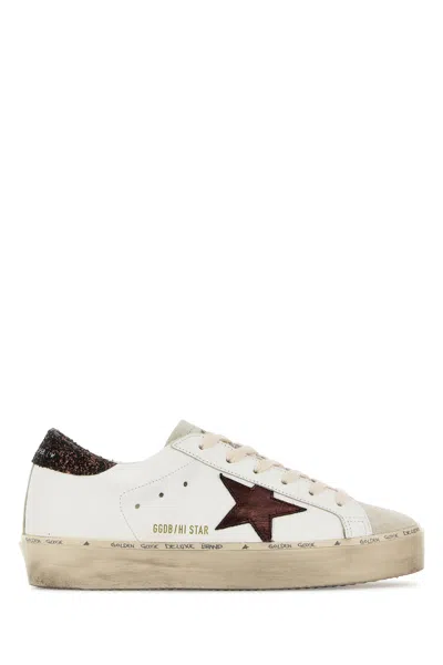 Golden Goose Deluxe Brand White Hi Star Sneakers In Multi