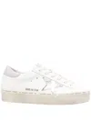 Golden Goose 'hi Star' White Low Top Sneakers With Laminated Star Patch On The Side In White