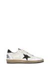 Golden Goose Women's Ball Star Sneakers In White Nappa Leather With Black Leather Star And Heel Tab In White