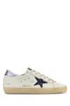 Golden Goose Super Star Leather Upper And Toe Glitter Star Laminated Heel In White