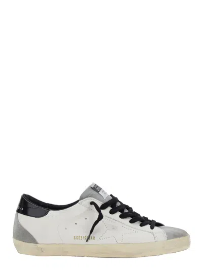 Golden Goose Deluxe Brand White Low Top Sneakers With Suede Toe In Grey