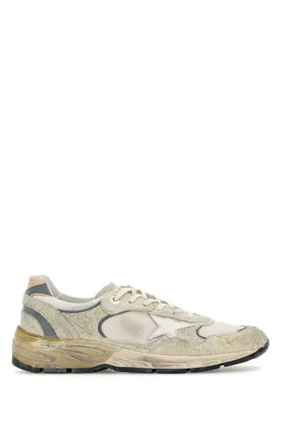 Golden Goose Deluxe Brand White Suede And Fabric Running Dad Sneakers In Multi