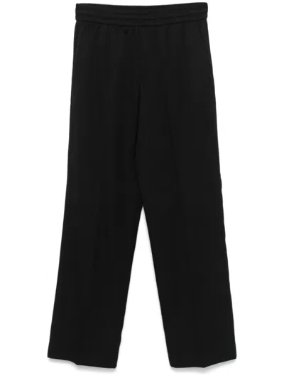 Golden Goose Deluxe Brand Wide Leg Wool Gabardine Jogging Pants In Black