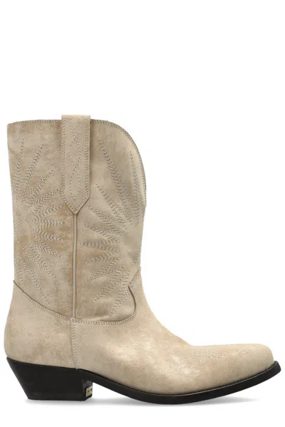 Golden Goose Wish Star Boots In Beige