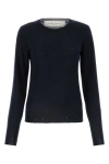 Golden Goose Black Merino Wool Sweater With Golden Applications For Women In Multicolor