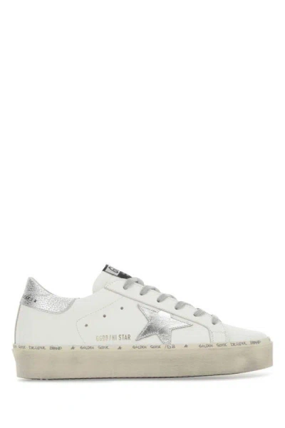 GOLDEN GOOSE GOLDEN GOOSE DELUXE BRAND WOMAN WHITE LEATHER HI STAR SNEAKERS