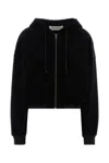 Golden Goose Black Sweatshirt With Fixed Hood And Logo Patch On The Sleeve In Cotton Blend Woman In Black