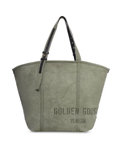 Golden Goose Deluxe Brand Women Canvas Tote Bag With Print In Blue