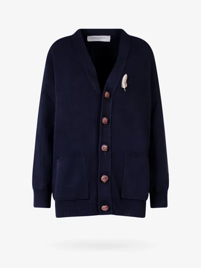 Golden Goose Deluxe Brand Women Cotton Cardigan With Brooch Detail In Black